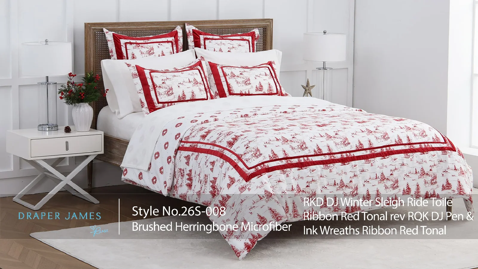 Product preview — Winter Sleigh Ride Toile Brushed Herringbone Duvet