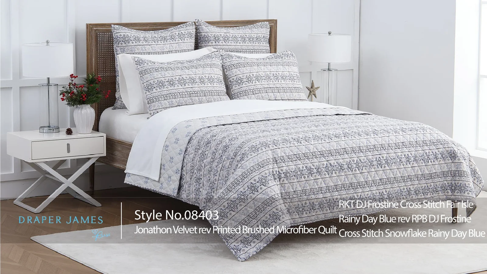 Product preview — Frostine Cross Stitch Fair Isle Jonathon Velvet Quilt