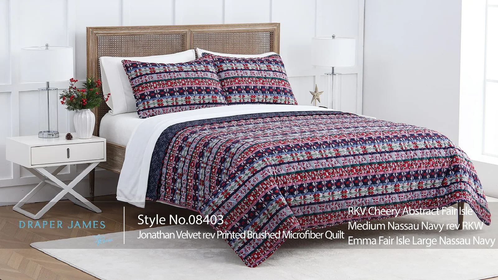 Product preview — Cheery Fair Isle Jonathan Velvet Quilt