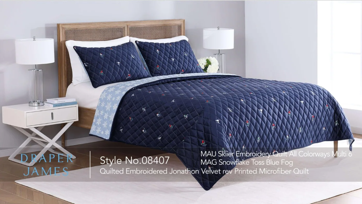 Product preview — Skier Embroidery Jonathon Velvet Quilt