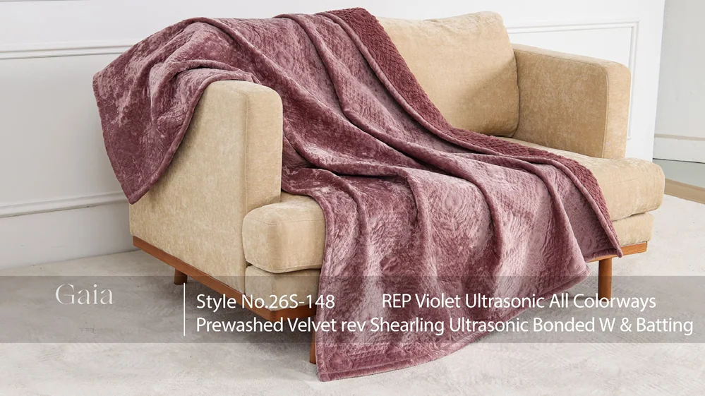 Product preview — Prewashed Velevet with batting rev shearling ultrasonic bonded